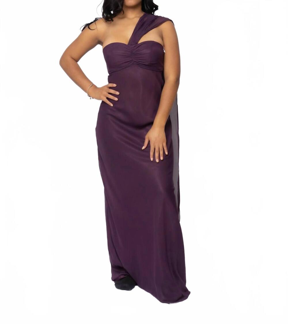 NEW LAST DRESS divine drape formal dress in truffle